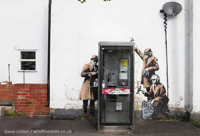 Banksy Cheltenham Surveillance spies