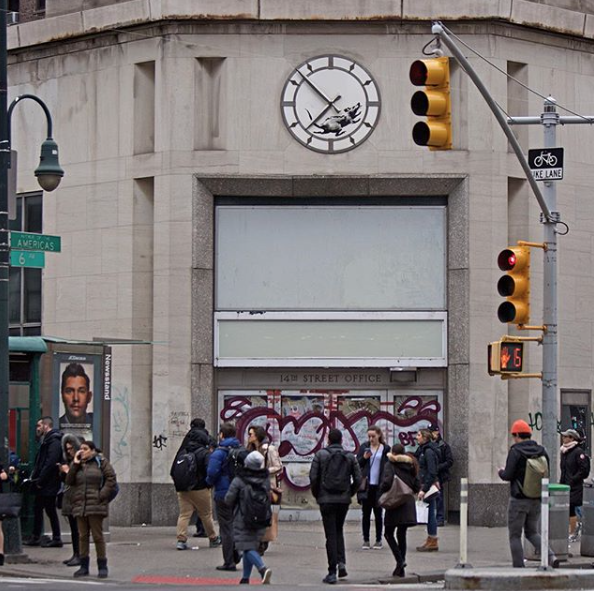 Location of Banksy clock rat in New York
