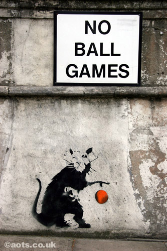 Banksy rat No Ball Games