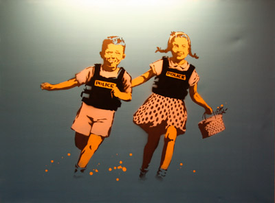 Banksy cop kids