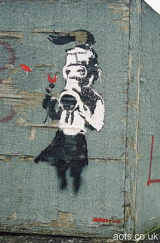 banksy gas mask