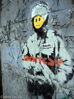 banksy riot cop