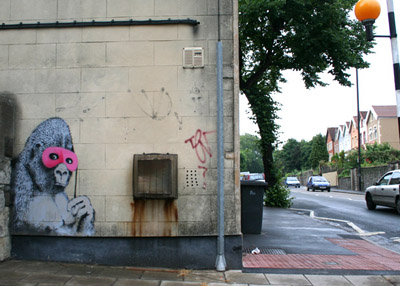 Banksy Stapleton Road, Bristol gorilla mask