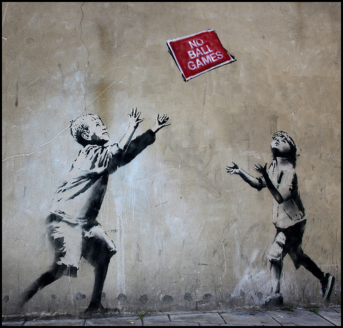 Banksy'No Ball Games' Seven Sisters