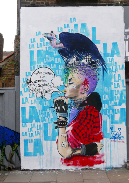 Lora Zombie street art in Shoreditch
