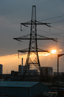 Pylon with sunset