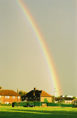rainbow over house