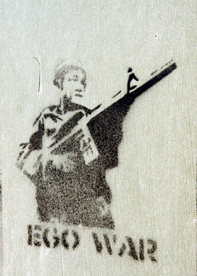 Stencil Graffiti Ego War