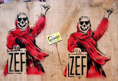 Zef stencil graffiti