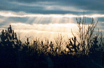 sunburst through clouds