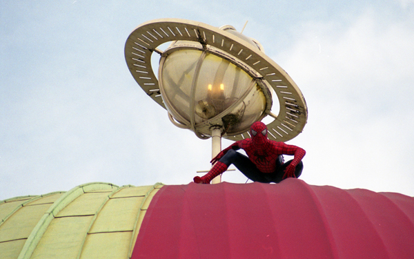 Spiderman on the roof of the Planetarium