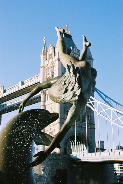 Dolphin Statue near Tower Bridge