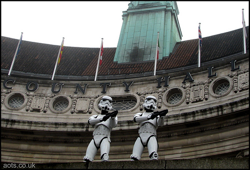 Stormtroopers on the GLA building