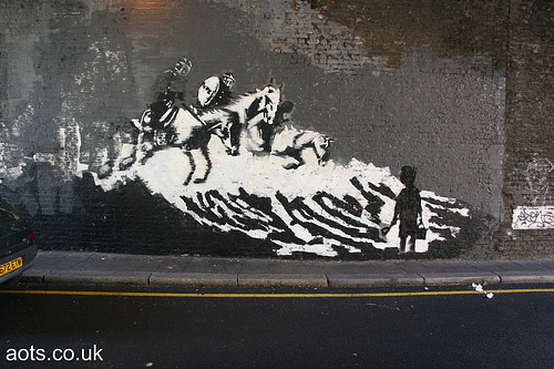 Banksy riot cops assault