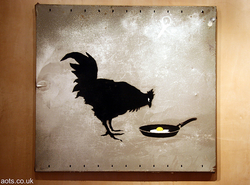 Banksy Chicken and Egg painting