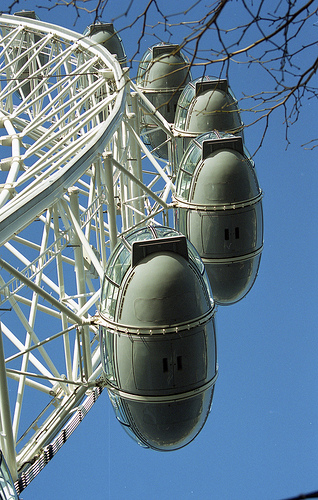 Photo of London Eye Pods from below