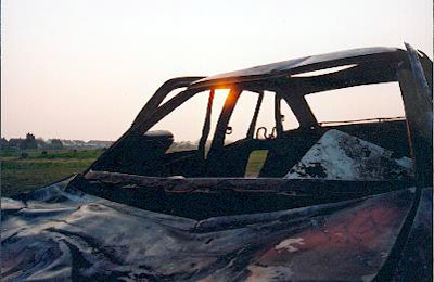 Wrecked car, Feltham
