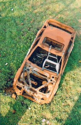 Trashed car, Burnt out car