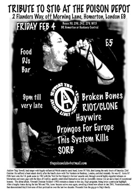 Poison Depot Icons of Filth Stig Benefit gig