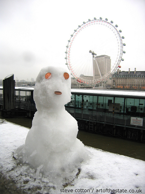 Snowman in London