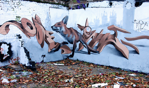 Photo of fox graffiti