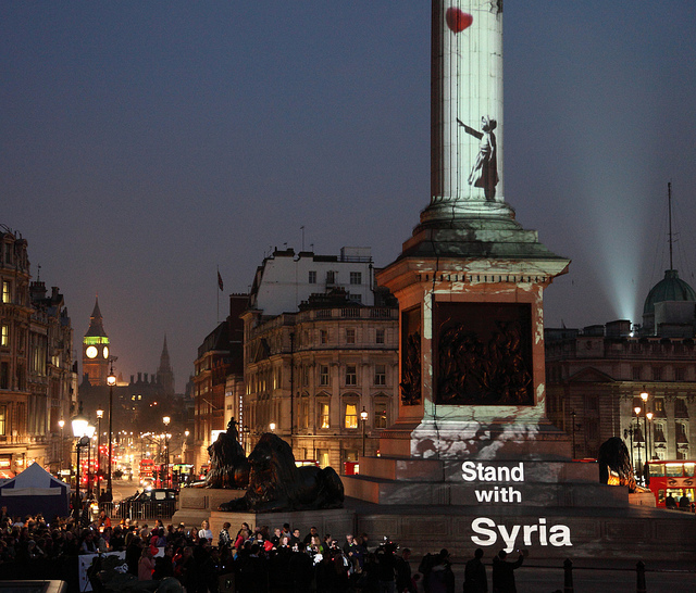 Banksy - Stand With Syria in Trafalgar Square