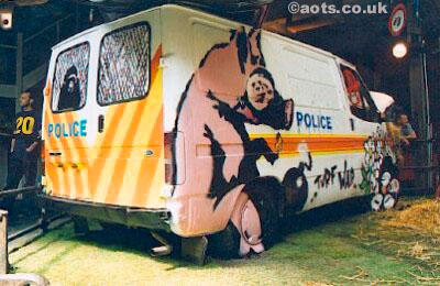 Painted Police van at Turf War