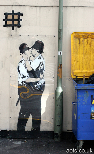 Banksy _ kissing coppers in Brighton