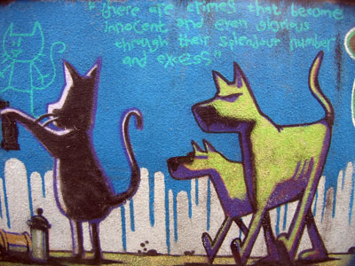 Banksy Cat and Dog