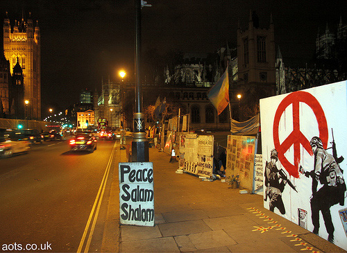 Banksy CND soldiers canvas, Brian haw Protest