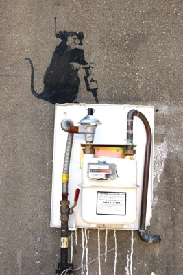 Banksy gas meter box rat