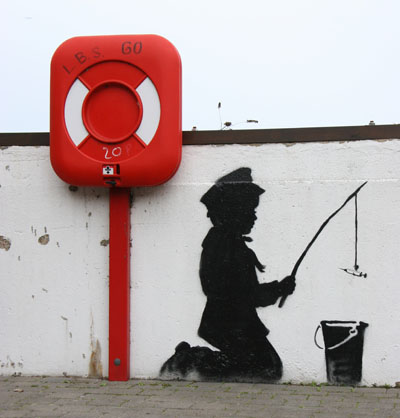 Banksy,  kid with syringe