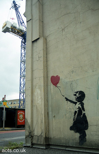 Banksy Balloon Girl and Crane