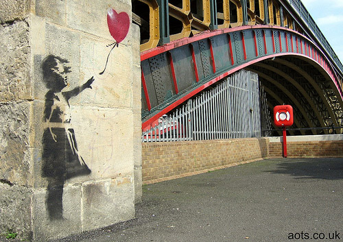 Banksy Girl with Heart Balloon