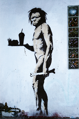 Banksy cave man, Los Angeles, USA