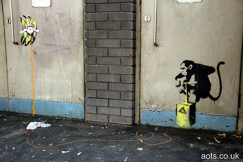 Banksy monkey banana blast