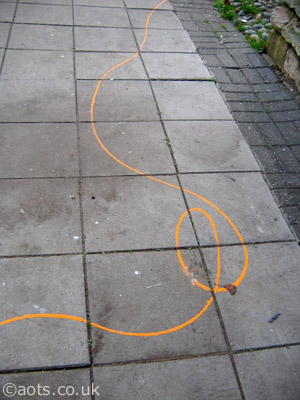 Banksy orange wool line