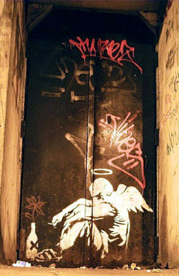 Banksy pissed angel