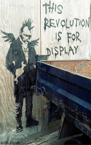 Banksy This revoultion is for display purposes only graffiti