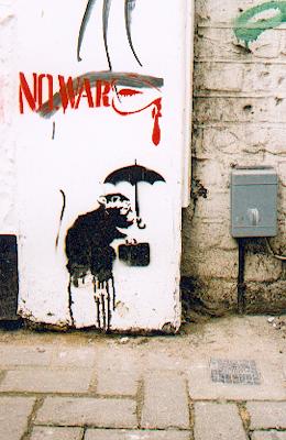 Banksy Rat rain , Brick Lane