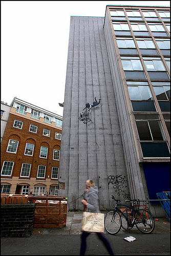 Banksy Falling Shopper