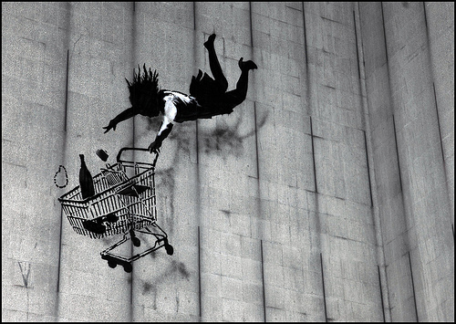 Banksy Trolley Fall