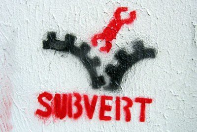 Subvert stencil, Bristol UK