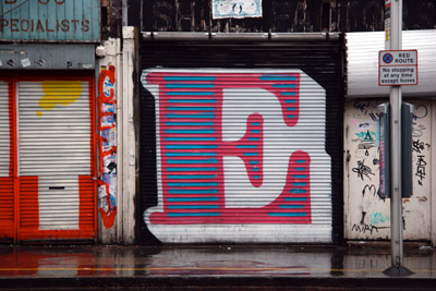 Eine letter E graffiti