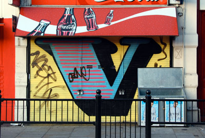 Eine letter V graffiti