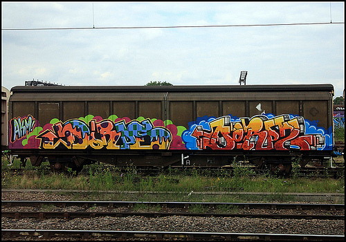 Dorps graffiti freight wagons