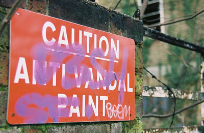 Anti Vandal Paint sign