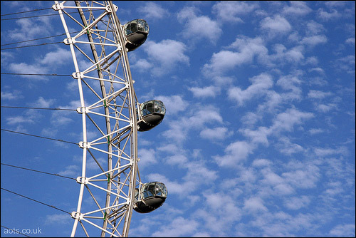London Eye Fluffy Clouds
