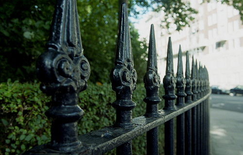 Private Parks, London _ fence railings