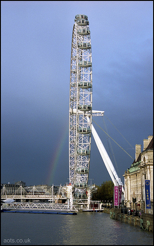 BA London Eye and rainbow